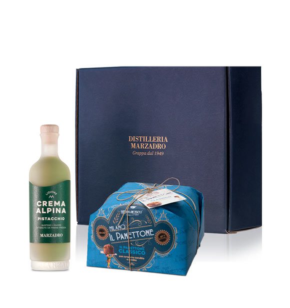 panettone classico con crema alpina pistacchio 20cl